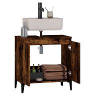 Шкаф за мивка, опушен дъб, 58x33x60 см, инженерно дърво