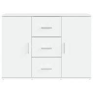 Сайдборд, бял, 91x29,5x65 см, инженерно дърво