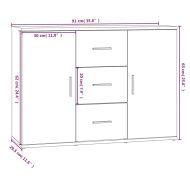 Бюфет, сив сонома, 91x29,5x65 см, инженерно дърво