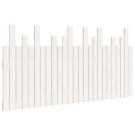 Стенна табла за спалня, бяла, 159,5x3x80 см, борово дърво масив