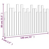 Стенна табла за спалня, бяла, 140x3x80 см, борово дърво масив