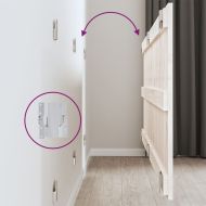 Стенна табла за спалня, бяла, 159,5x3x60 см, борово дърво масив