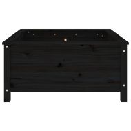 Градински сандък, черен, 82,5x82,5x39 см, бор масив