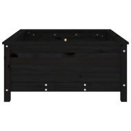 Градински сандък, черен, 82,5x82,5x39 см, бор масив