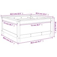 Градински сандък, черен, 82,5x82,5x39 см, бор масив
