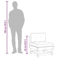 Среден диван с възглавници, сив, борово дърво масив