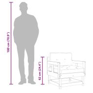 Градински столове с възглавници, 2 бр, бели, бор масив