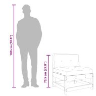 Среден диван с възглавници, дугласко дърво масив