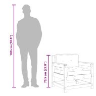 Градински столове с възглавници, 2 бр, бели, бор масив