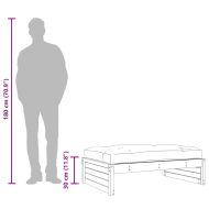 Градинска табуретка, сива, 120x80 см, борова дървесина масив