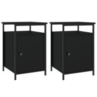 Нощни шкафчета, 2 бр, черни, 40x42x60 см, инженерно дърво