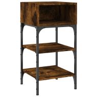 Нощни масички, 2 бр, опушен дъб, 35x34,5x70 см, инженерно дърво