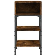 Нощни масички, 2 бр, опушен дъб, 35x34,5x70 см, инженерно дърво