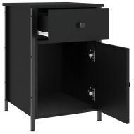 Нощно шкафче, черно, 40x42x60 см, инженерно дърво