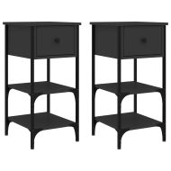 Нощни шкафчета 2 бр черни 34x36x70 см инженерно дърво