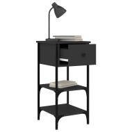 Нощни шкафчета 2 бр черни 34x36x70 см инженерно дърво