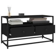 ТВ шкаф, черен, 80x35x45 см, инженерно дърво