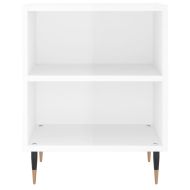 Нощно шкафче бял гланц 40x30x50 см инженерно дърво