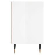 Нощно шкафче бял гланц 40x30x50 см инженерно дърво