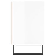 Нощни шкафчета, 2 бр, бял гланц, 40x30x50 см, инженерно дърво