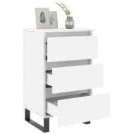 Нощни шкафчета, 2 бр, бели, 40x35x69 см, инженерно дърво