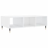 Кафе маса, бял гланц, 104x60x35 см, инженерно дърво