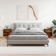 Нощни шкафчета 2 бр опушен дъб 40x35x47,5 см инженерно дърво