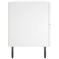 Нощни шкафчета, 2 бр, бели, 40x35x47,5 см, инженерно дърво