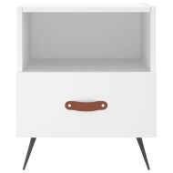 Нощни шкафчета, 2 бр, бели, 40x35x47,5 см, инженерно дърво