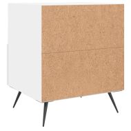 Нощни шкафчета, 2 бр, бели, 40x35x47,5 см, инженерно дърво