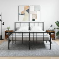 Нощни шкафчета 2 бр опушен дъб 40x35x47,5 см инженерно дърво