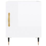 Нощни шкафчета 2 бр бял гланц 40x40x50 см инженерно дърво