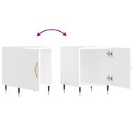 Нощни шкафчета 2 бр бял гланц 40x40x50 см инженерно дърво