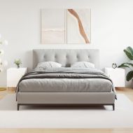 Нощни шкафчета 2 бр бял гланц 40x40x50 см инженерно дърво