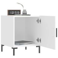 Нощно шкафче, бяло, 40x40x50 см, инженерно дърво