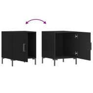 Нощно шкафче, черно, 40x40x50 см, инженерно дърво