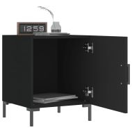 Нощно шкафче, черно, 40x40x50 см, инженерно дърво