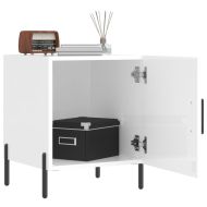 Нощни шкафчета 2 бр бял гланц 40x40x50 см инженерно дърво