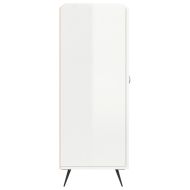 Сайдборд, бял гланц, 69,5x34x90 см, инженерно дърво