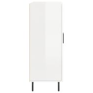 Сайдборд, бял гланц, 69,5x34x90 см, инженерно дърво