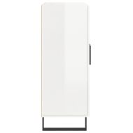 Сайдборд, бял гланц, 69,5x34x90 см, инженерно дърво