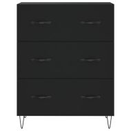 Сайдборд, черен, 69,5x34x90 см, инженерно дърво
