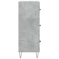 Сайдборд, бетонно сив, 69,5x34x90 см, инженерно дърво