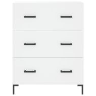 Сайдборд, бял, 69,5x34x90 см, инженерно дърво