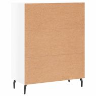 Сайдборд, бял гланц, 69,5x34x90 см, инженерно дърво