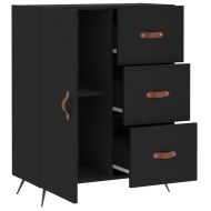 Сайдборд, черен, 69,5x34x90 см, инженерно дърво
