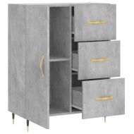 Сайдборд, бетонно сив, 69,5x34x90 см, инженерно дърво