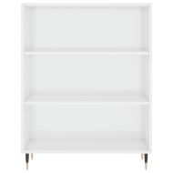 Библиотека, бял гланц, 69,5x32,5x90 см, инженерно дърво