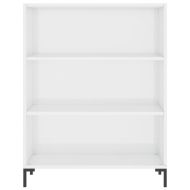 Библиотека, бял гланц, 69,5x32,5x90 см, инженерно дърво