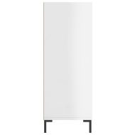 Библиотека, бял гланц, 69,5x32,5x90 см, инженерно дърво